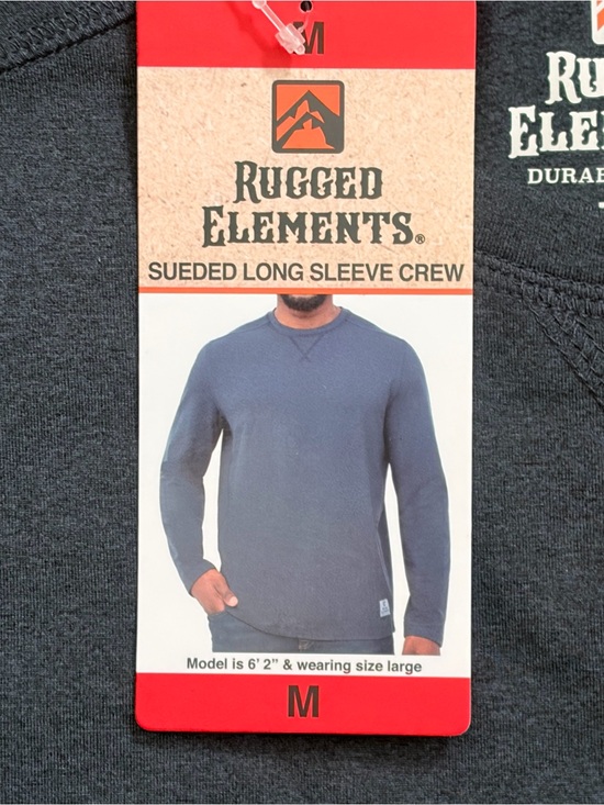 Rugged Elements Other - Rugged Elements Sueded Long Sleeve Crew in Blue - Men's Long Sleeve Tee M